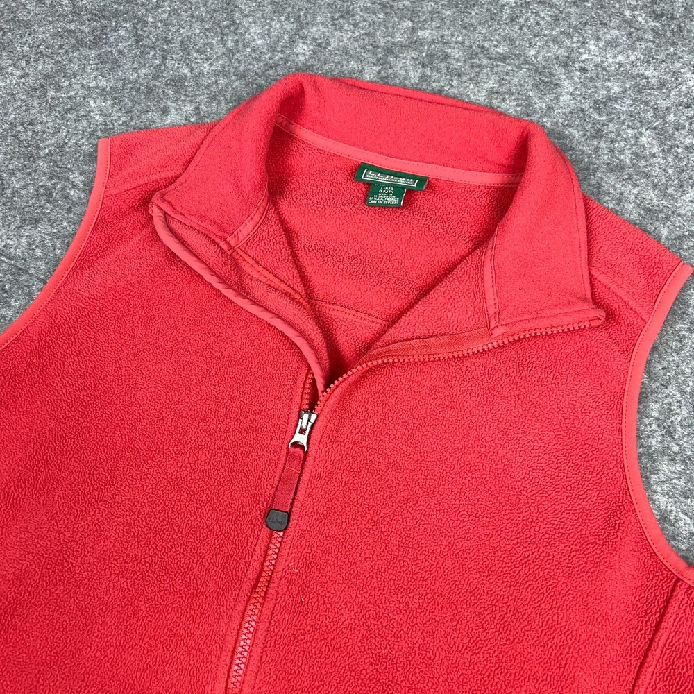 LL Bean Vest Women Large Pink Fleece Full Zip Mountain Classic Polartec Outdoors